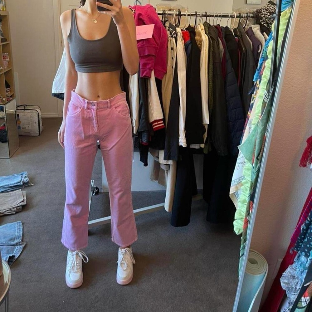 Brandy Melville Pink Cordoroy Pants